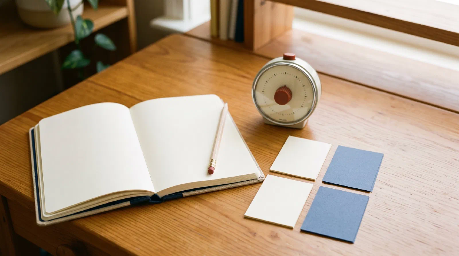 A tidy flat lay of a notebook